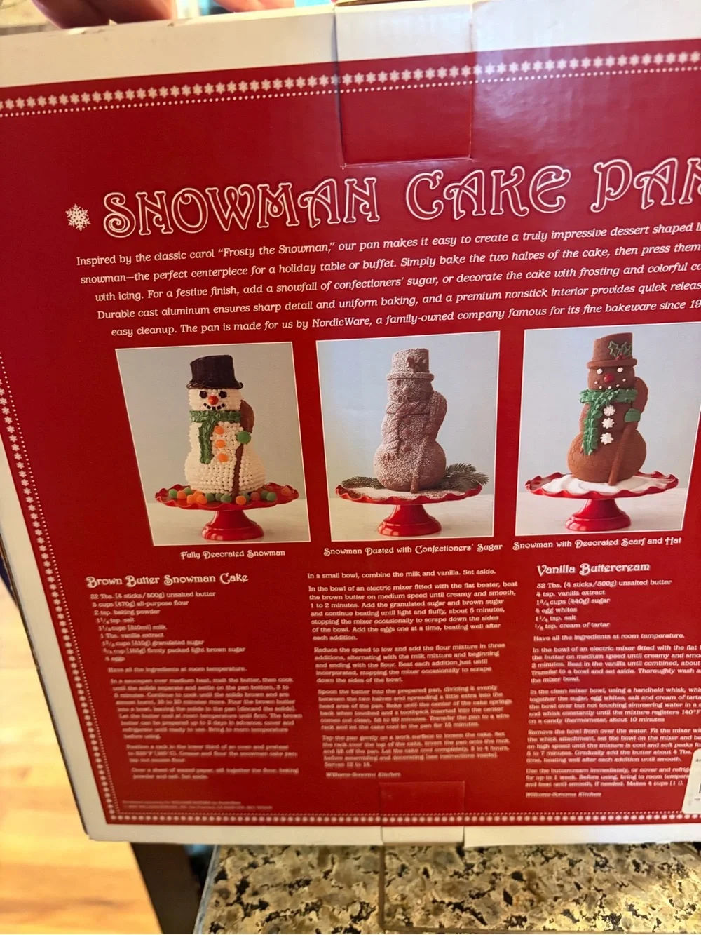 Williams Sonoma Snowman Cake Pan New